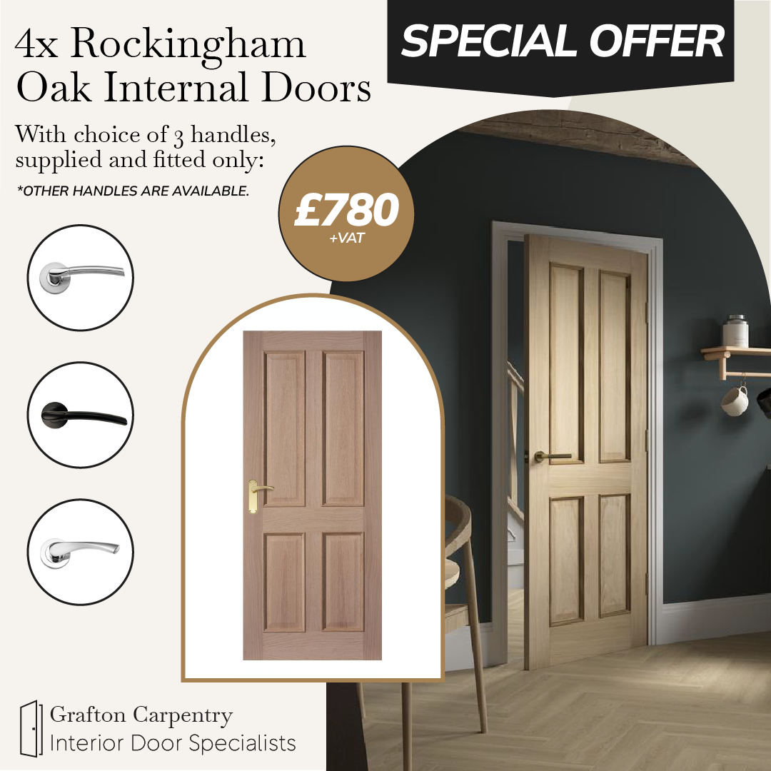 Rockingham Oak 4 Panel Door By Howdens – Grafton Carpentry